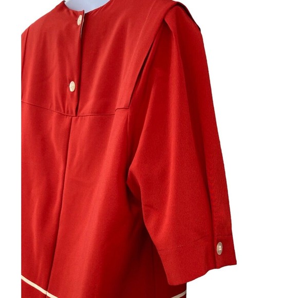 Vintage 90s Red White Modest Short Sleeve Shift Dress Womens Size 10 Ms Chaus - Picture 5 of 10